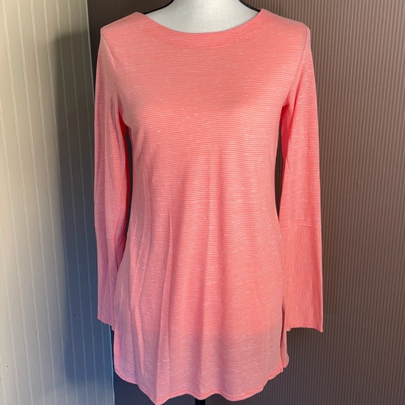 PrAna tunic long sleeve lightweight shirt size small white/peach - Picture 1 of 6